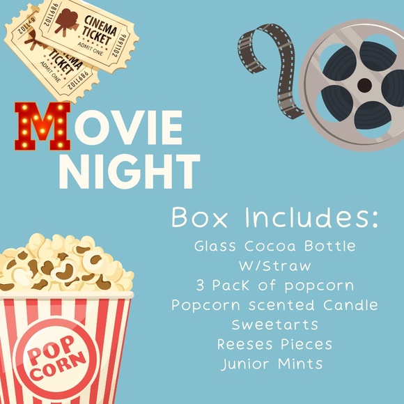Movie Night Gift Box with Glass Coca Cola Bottles w/straw - Picture 4 of 13